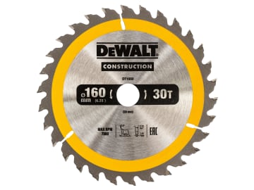 Portable Construction Circular Saw Blade 160 x 20mm x 30T                       
