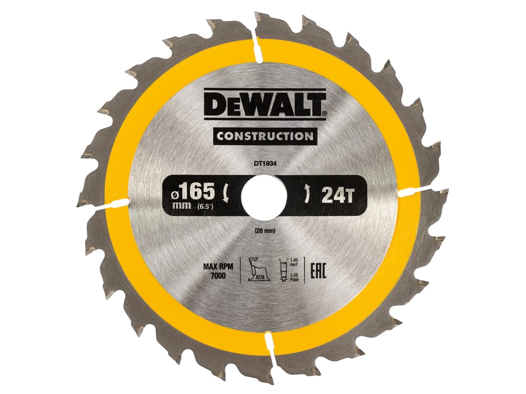 Portable Construction Circular Saw Blade 165 x 20mm x 24T                       