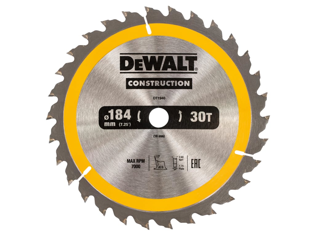 Portable Construction Circular Saw Blade 184 x 16mm x 30T                       