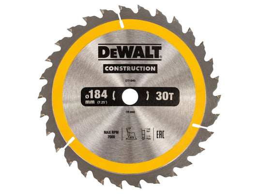 Portable Construction Circular Saw Blade 184 x 16mm x 30T                       
