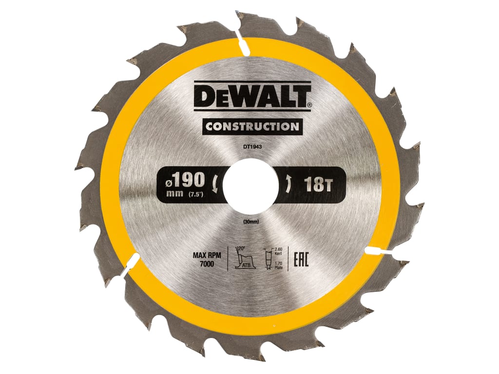 Portable Construction Circular Saw Blade 190 x 30mm x 18T                       
