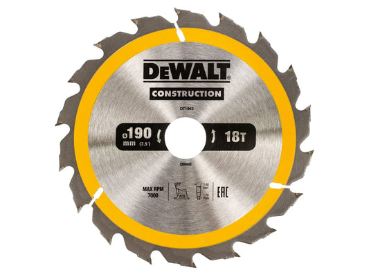 Portable Construction Circular Saw Blade 190 x 30mm x 18T                       
