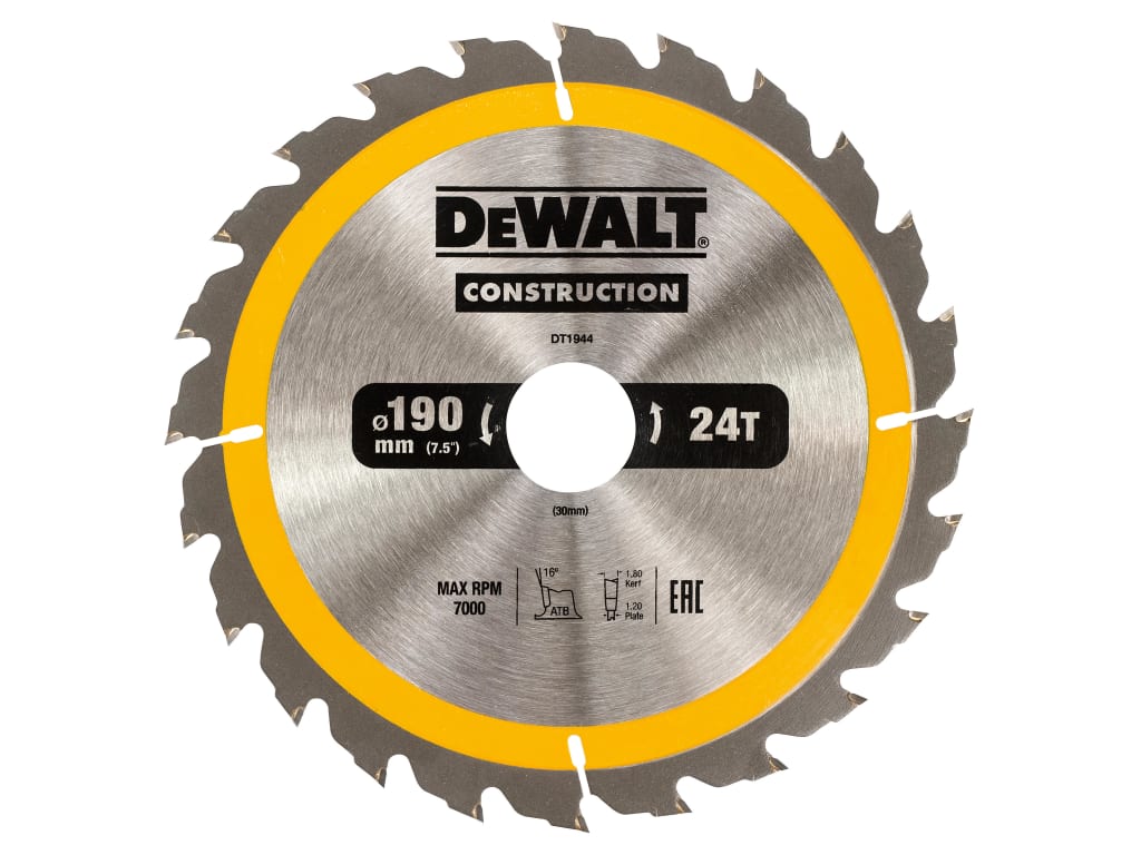Portable Construction Circular Saw Blade 190 x 30mm x 24T                       