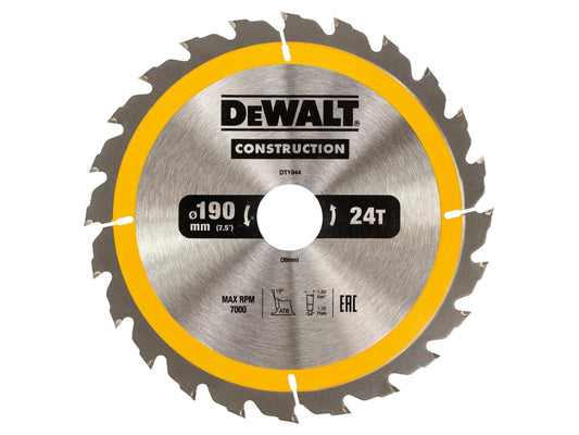 Portable Construction Circular Saw Blade 190 x 30mm x 24T                       