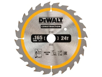 Cordless Construction Trim Saw Blade 165 x 20mm x 24T                           
