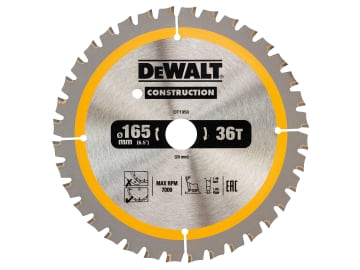 Cordless Construction Trim Saw Blade 165 x 20mm x 36T                           
