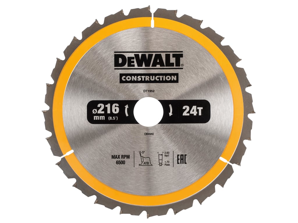 Stationary Construction Circular Saw Blade 216 x 30mm x 24T ATB/Neg             