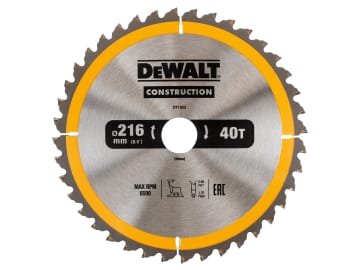 Stationary Construction Circular Saw Blade 216 x 30mm x 40T ATB/Neg             