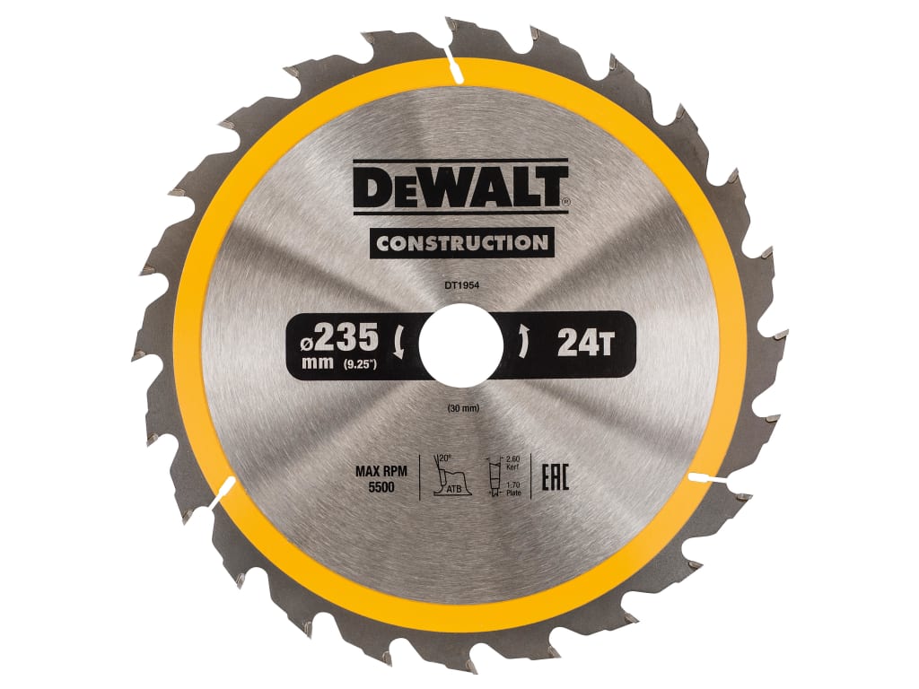Portable Construction Circular Saw Blade 235 x 30mm x 24T                       