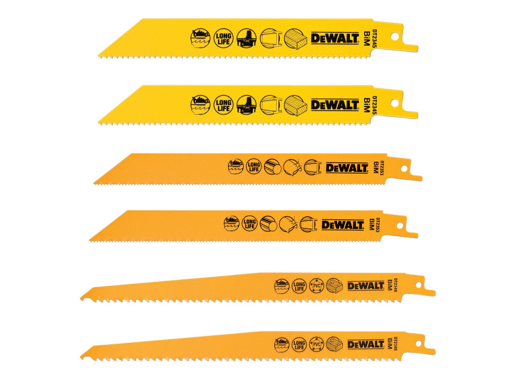 DT2444 Reciprocating Saw Blade Set, 6 Piece                                     