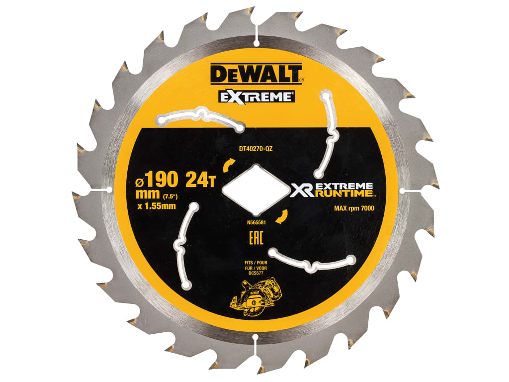 Extreme Runtime FlexVolt Circular Saw Blade 190mm x Diamond x 24T               