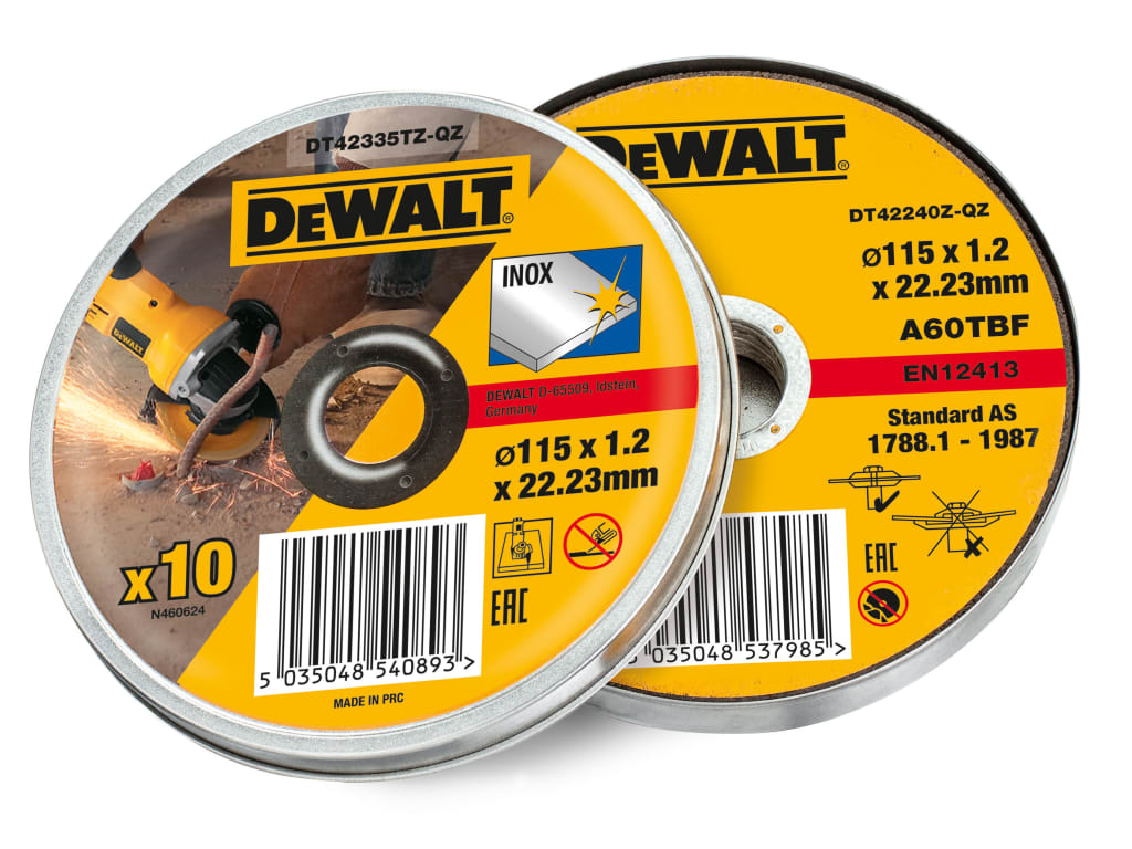DT42335TZ Inox Metal/Stainless Cutting Disc 115 x 1.2 x 22.23mm (Tin of 10)     