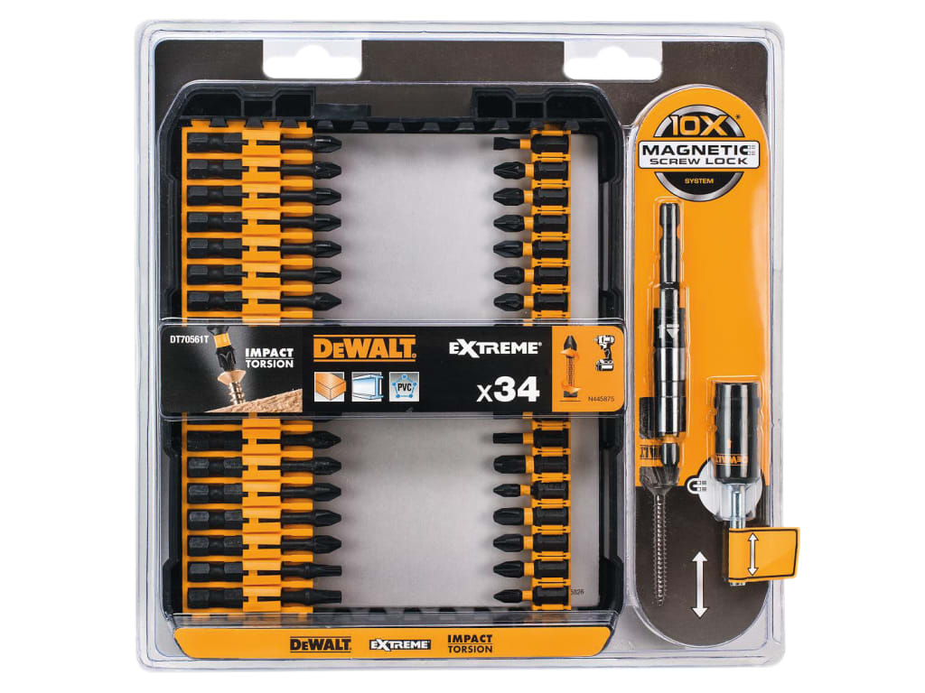 DT70561T Impact Torsion Set + 3in Holder, 34 Piece                              