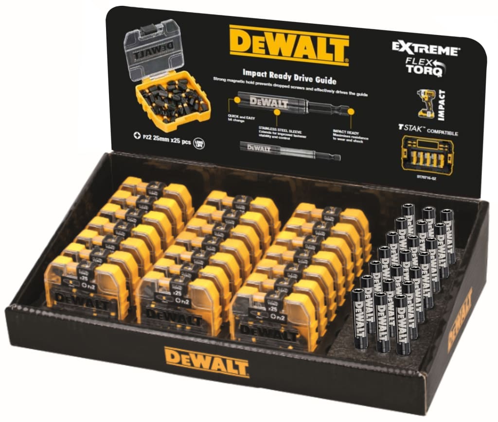 DT70588T PZ2 25mm Impact Bit Display 21 x Packs of 25                           