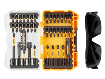 DT70740T FlexTorq Bit Set, 38 Piece + Safety Glasses                            