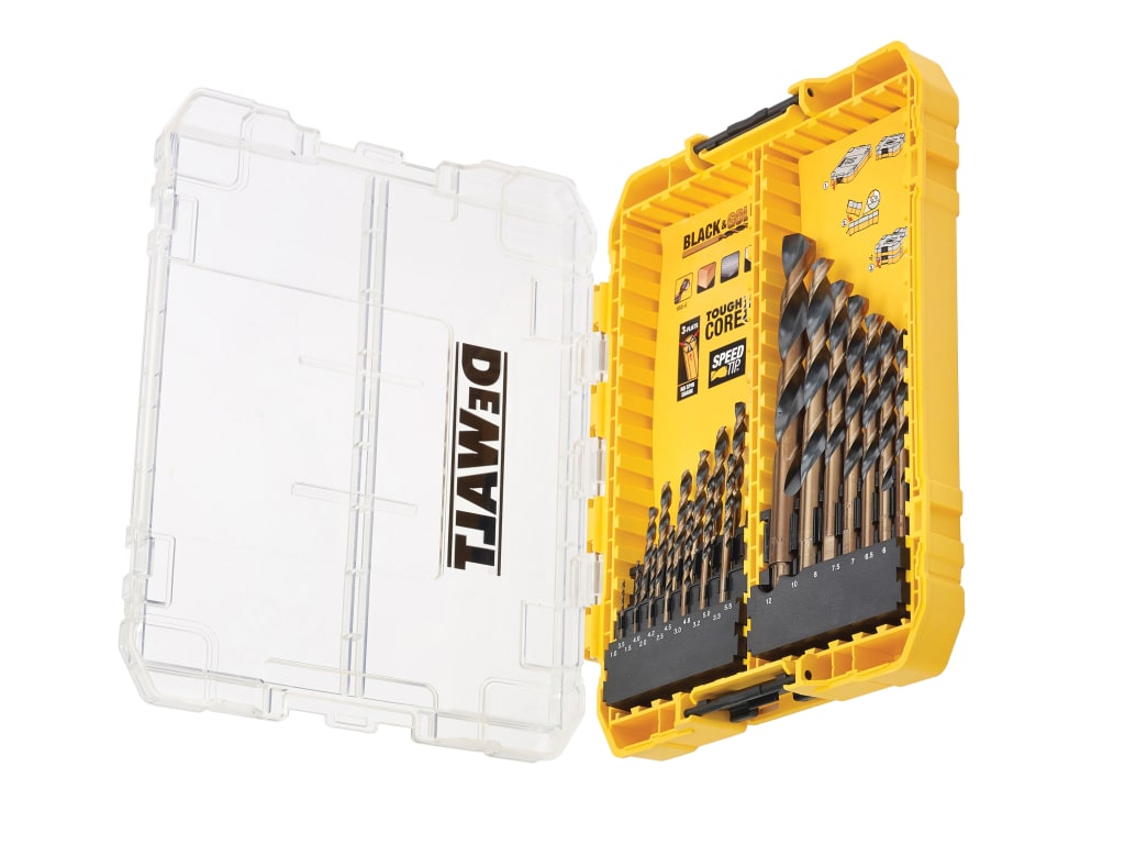 DT70755 BLACK&GOLD HSS Drill Set, 21 Piece                                      