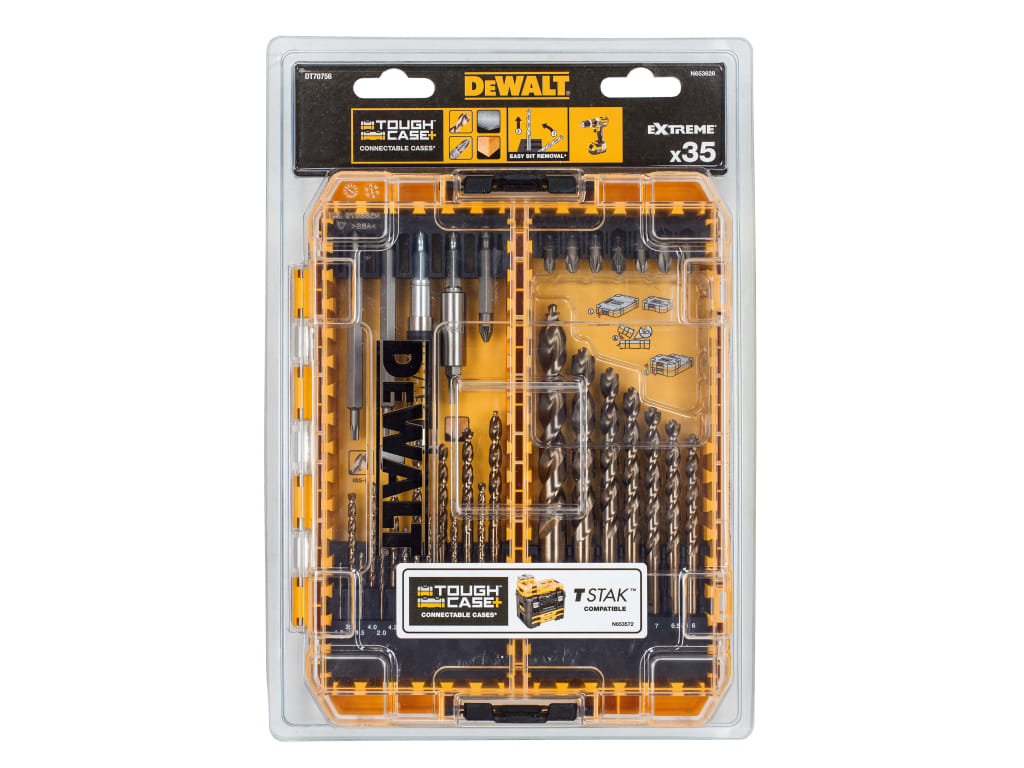 DT70756 Mixed Drill & Bit Set, 35 Piece                                         