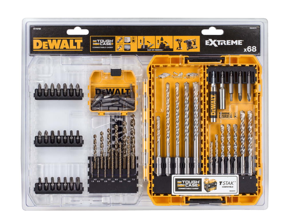 DT70760 Mixed Drill & Bit Set, 68 Piece                                         