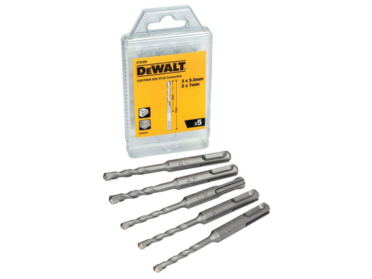 DT9398 SDS Plus Drill Bit Set, 5 Piece                                          