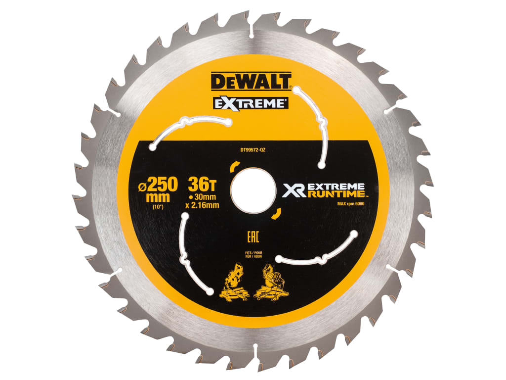 Extreme Runtime FlexVolt Mitre Saw Blade 250 x 30mm x 36T                       