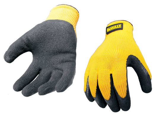 Yellow Knit Back Latex Gloves - Large                                           