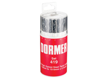 A191 No.419 Metric HSS Drill Set of 19 1.0-10.0 x 0.5mm                         