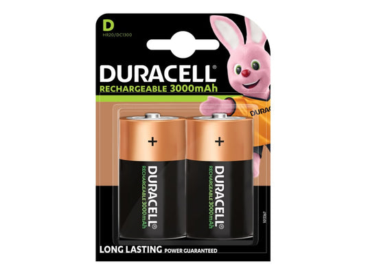 D Cell 3000Mah Rechargeable Batteries (Pack 2)                                  