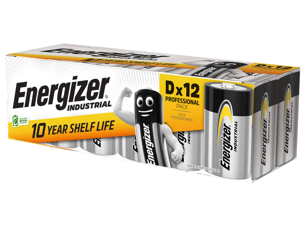 D Cell Industrial Batteries (Pack 12)                                           