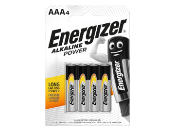 AAA Cell Alkaline Power Batteries (Pack 4)                                      