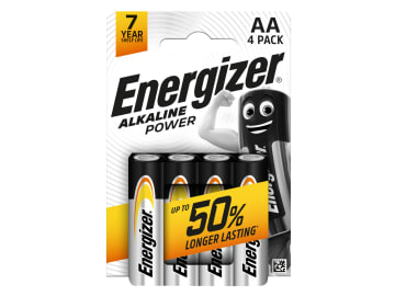 AA Cell Alkaline Power Batteries (Pack 4)                                       