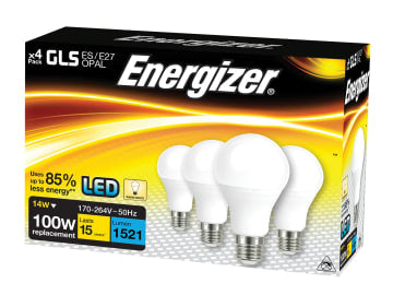 LED ES (E27) Opal GLS Non-Dimmable Bulb, Warm White 1521 lm 13.2W (Pack 4)      