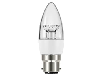 LED BC (B22) Clear Candle Dimmable Bulb, Warm White 470 lm 5.9W                 