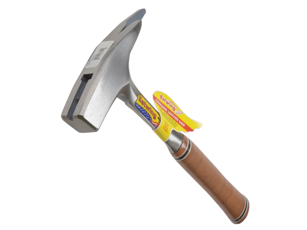 E239MS Roofer's Pick Hammer Leather Grip - Smooth Face                          