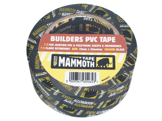 Builder's PVC Tape 50mm x 33m Black                                             