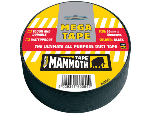 Mega All Purpose Tape 50mm Black                                                