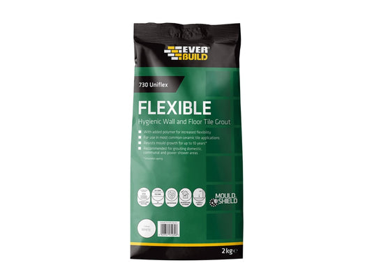 730 Uniflex Hygienic Tile Grout White 2.5kg                                     