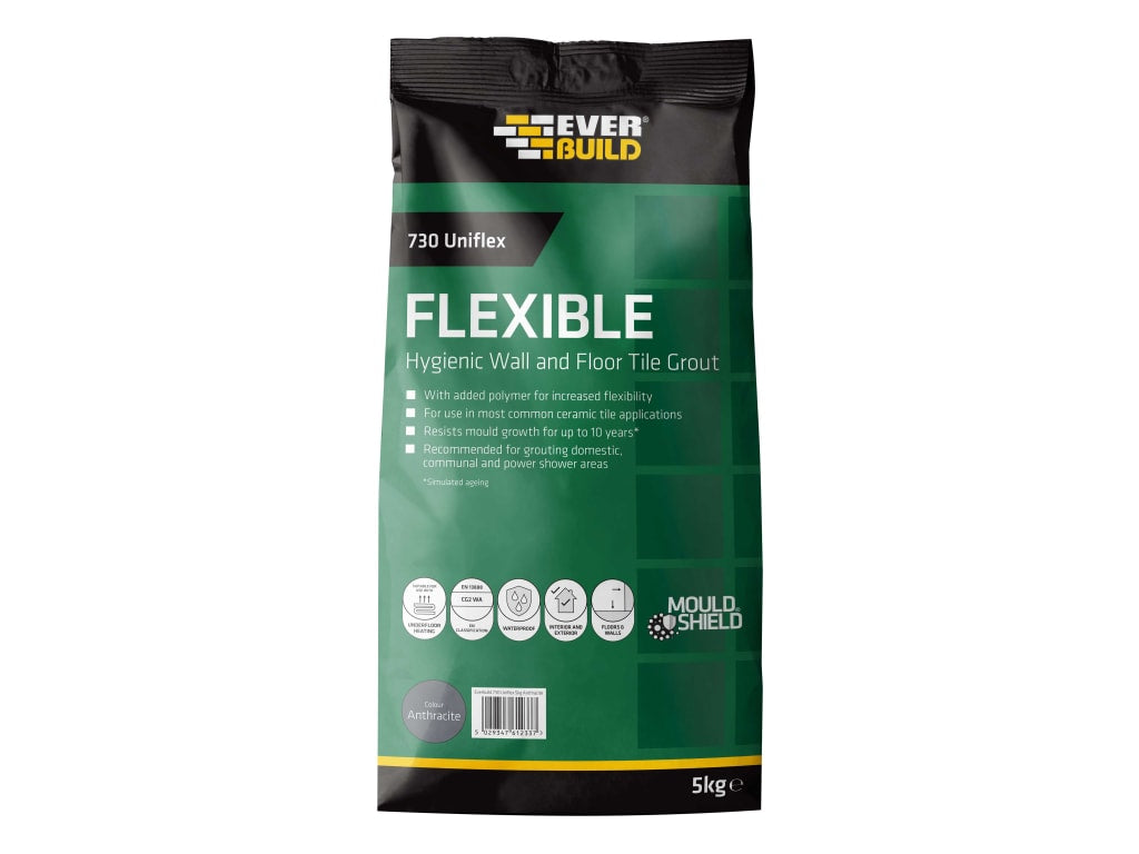 730 Uniflex Hygienic Tile Grout Anthracite 5kg                                  