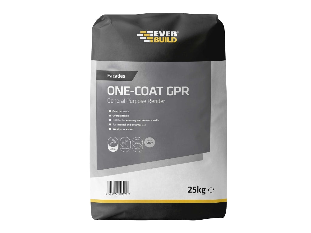 One-Coat General Purpose Render Grey 25kg                                       