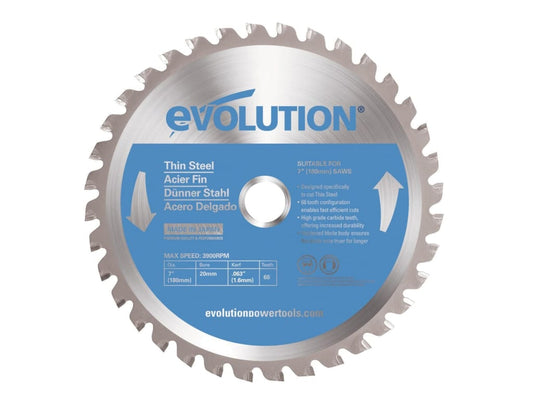 Thin Steel Cutting Circular Saw Blade 180 x 20mm x 68T                          