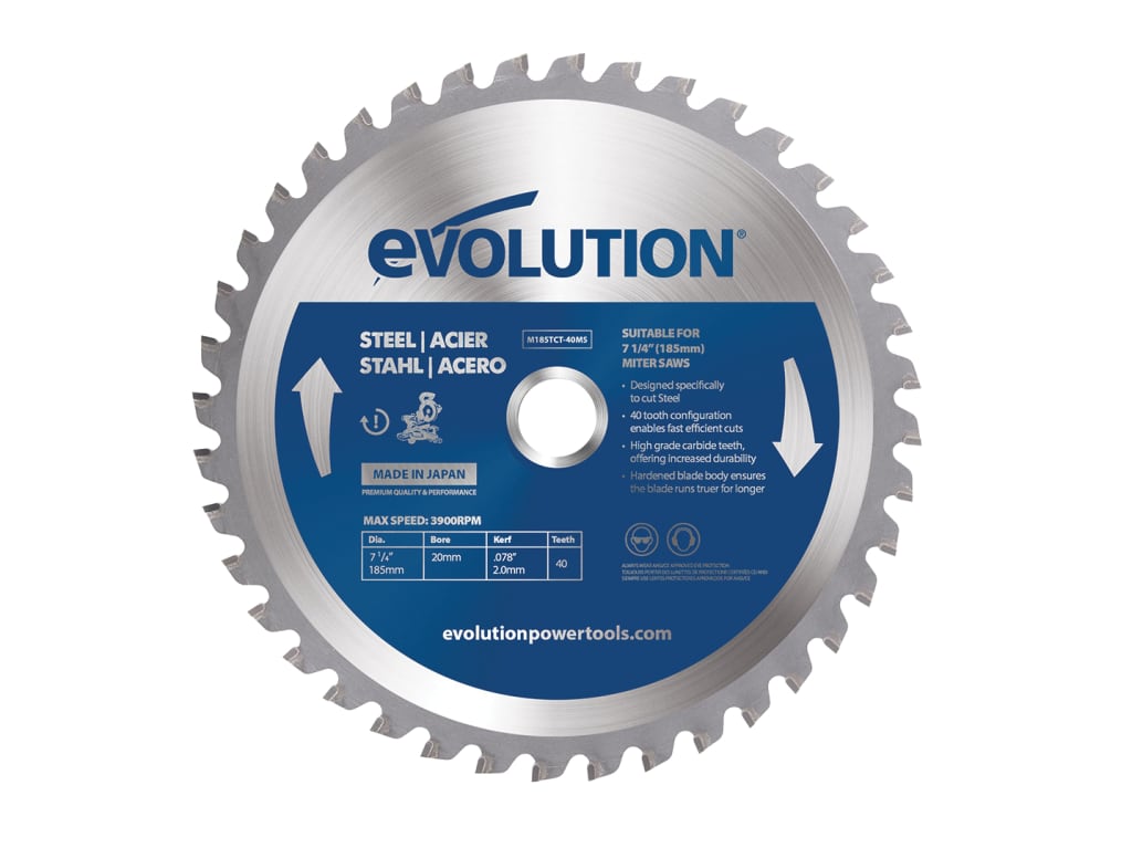 Mild Steel Cutting Mitre Saw Blade 185 x 20mm x 40T                             