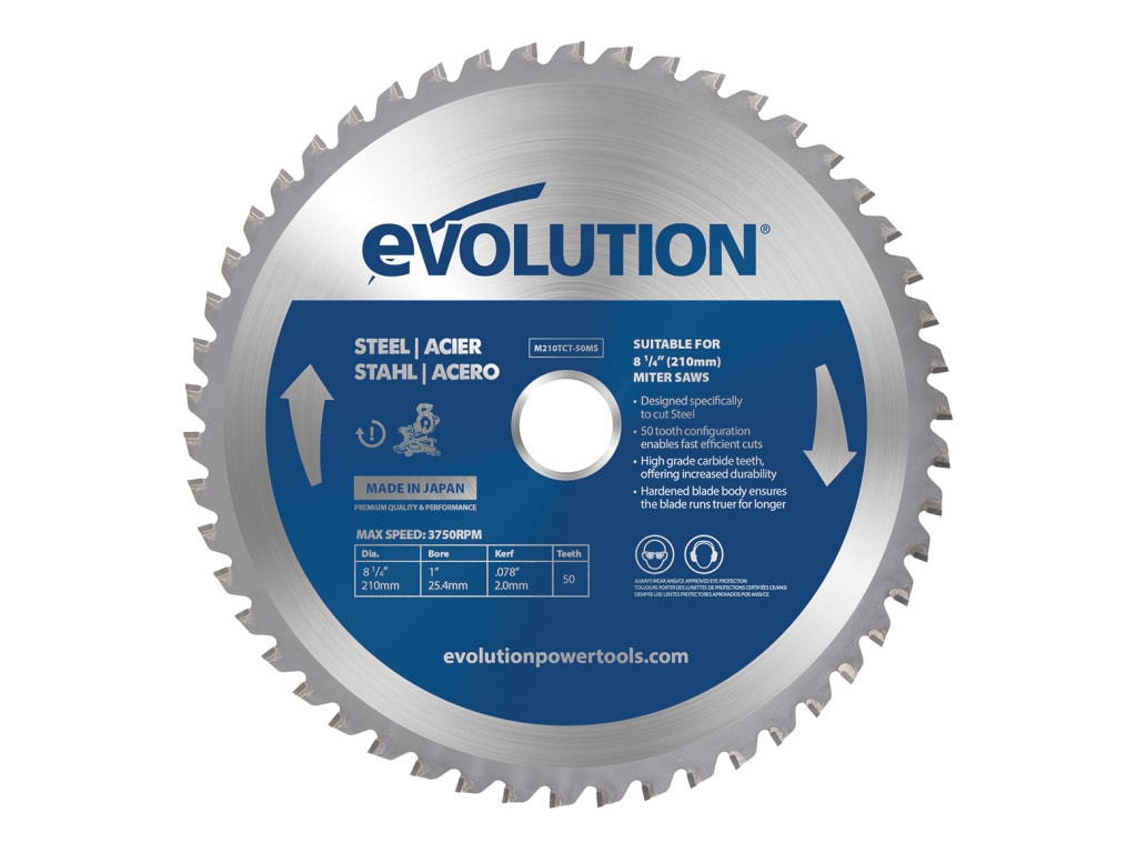 Mild Steel Cutting Mitre Saw Blade 210 x 25.4mm x 50T                           