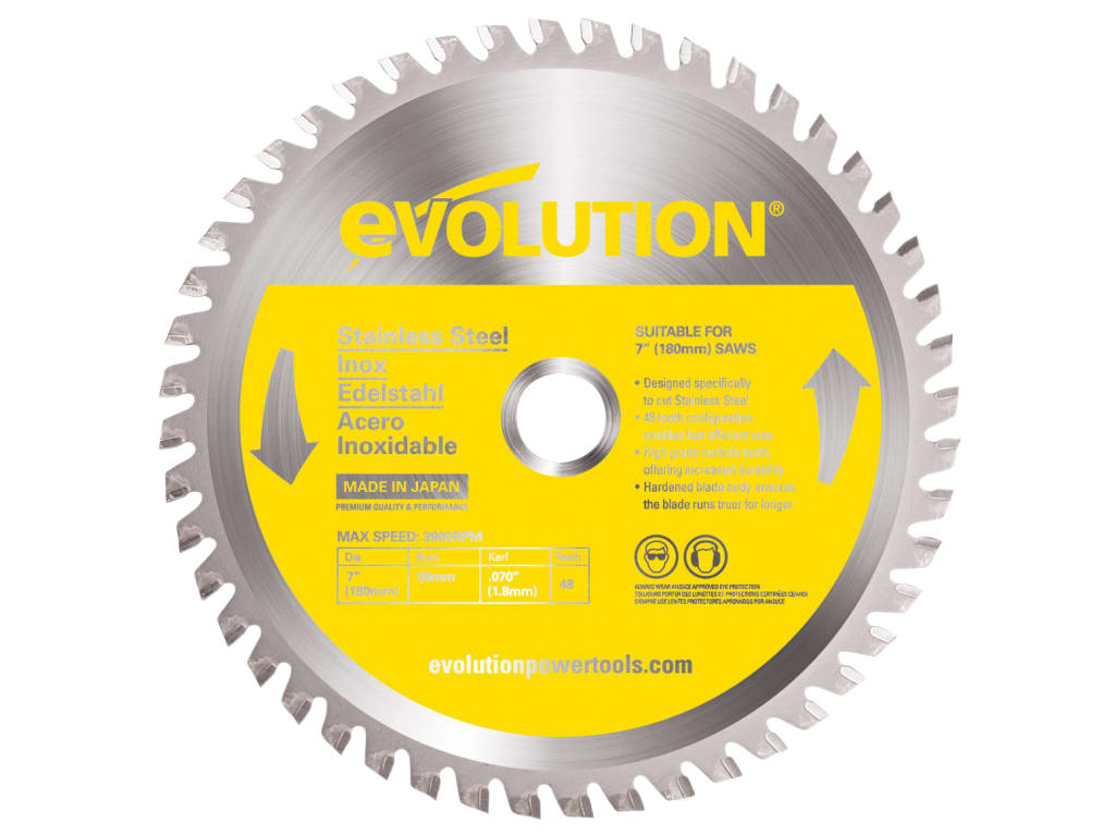 Stainless Steel Cutting Circular Saw Blade 180 x 20mm x 48T                     