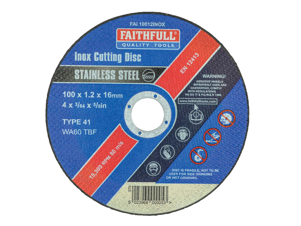 Inox Cutting Disc 100 x 1.2 x 16mm                                              