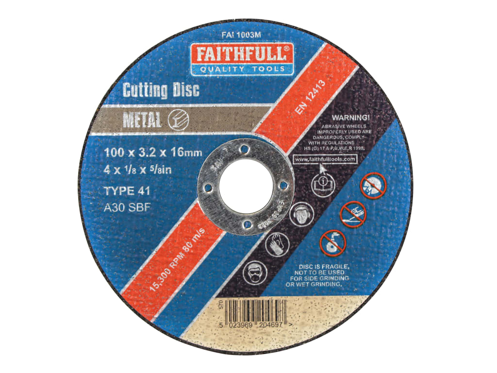Metal Cut Off Disc 100 x 3.2 x 16mm                                             