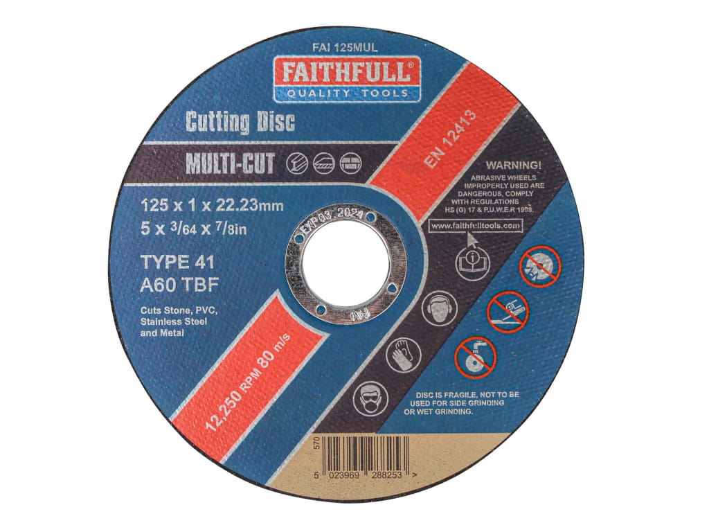 Multi-Purpose Cutting Disc 125 x 1.0 x 22.23mm (Pack 10)                        