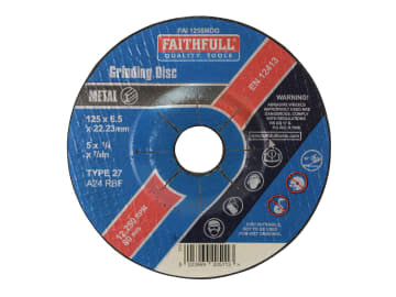Depressed Centre Metal Grinding Disc 125 x 6.5 x 22.23mm                        