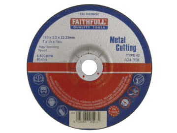 Depressed Centre Metal Cutting Disc 180 x 3.2 x 22.23mm                         