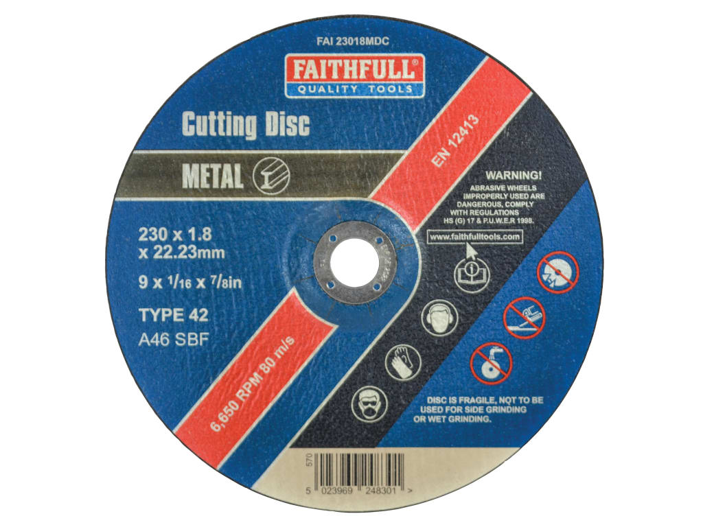 Depressed Centre Stainless Steel Cutting Disc 230 x 1.8 x 22.23mm               