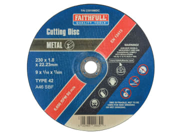 Depressed Centre Stainless Steel Cutting Disc 230 x 1.8 x 22.23mm               