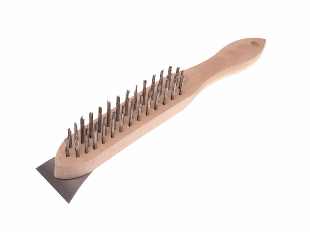 580/4S Lightweight Scratch Brush with Scraper - 4 Row                           